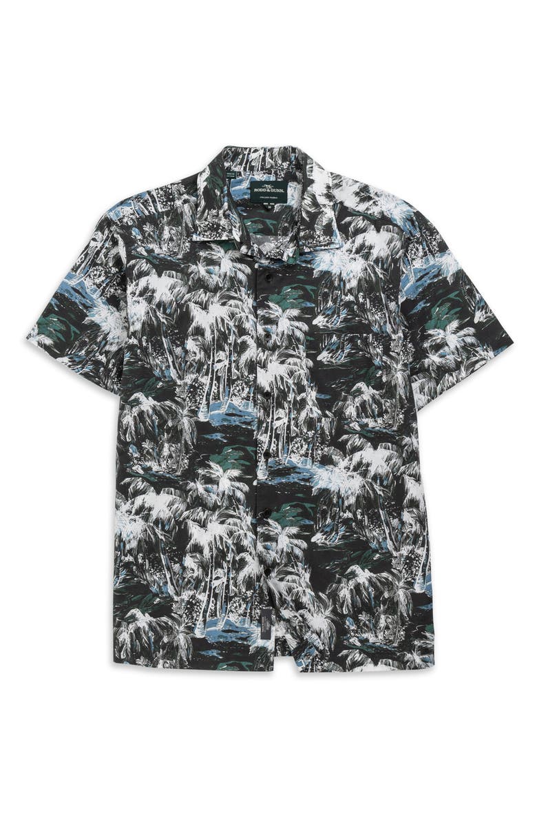 Rodd & Gunn Dakota Street Tropical Print Short Sleeve Lyocell & Cotton Button-Up Shirt, Alternate, color,