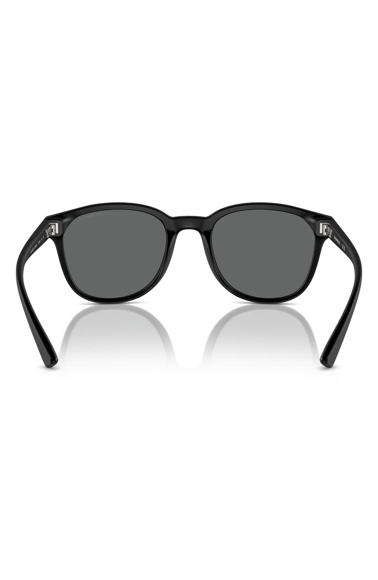 Emporio Armani 53mm Phantos Sunglasses, Alternate, color, Matte Black / Dark Grey