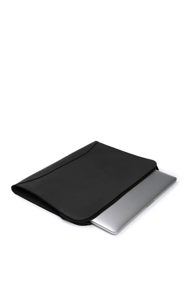 Grant Zippered Leather Envelope, Alternate, color, Black