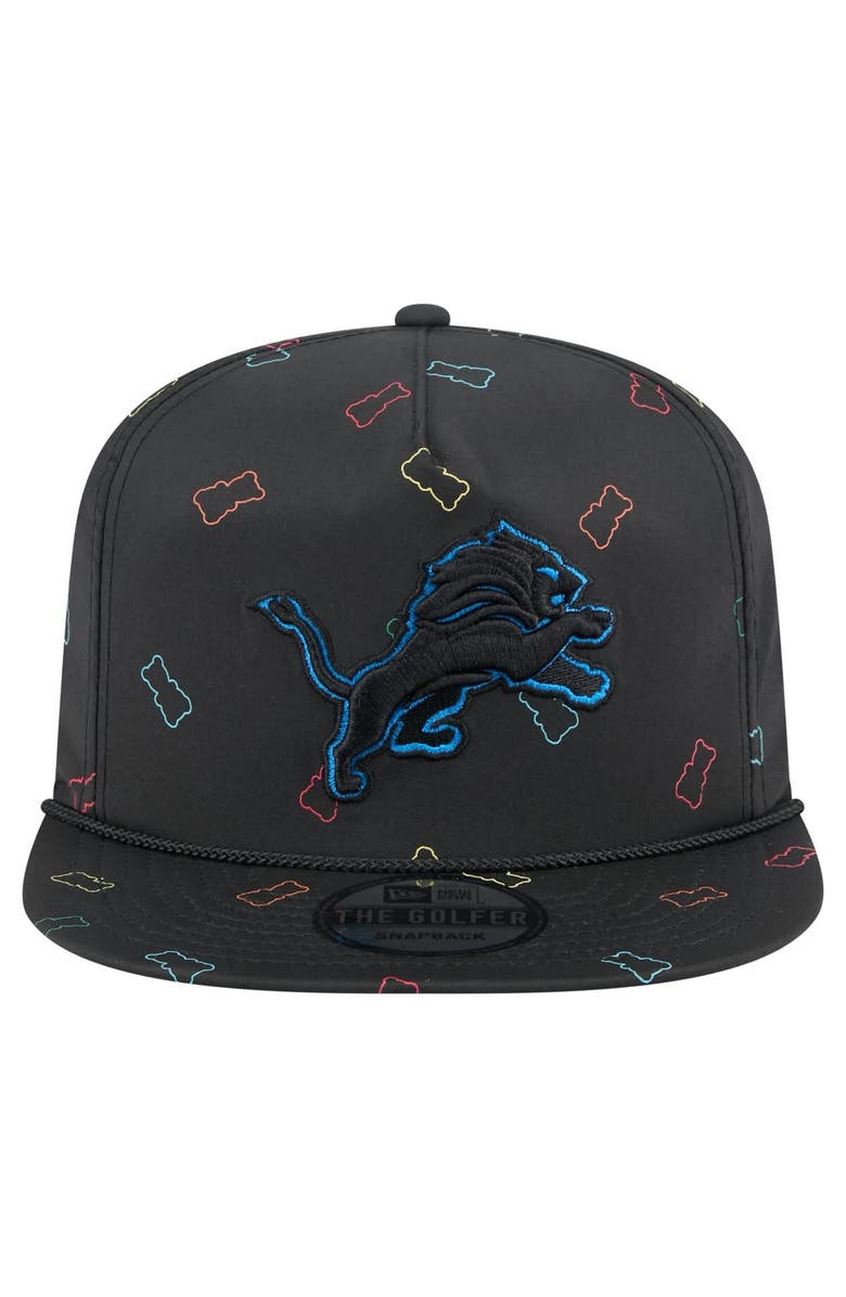 New Era Men's New Era Black Detroit Lions Gummy Golfer Snapback Hat, Alternate, color, Black