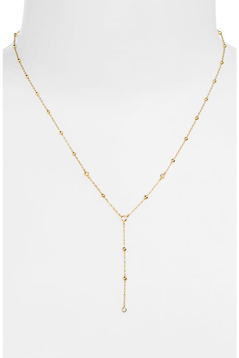 Cubic Zirconia Station Y-Necklace, Alternate, color, GOLD