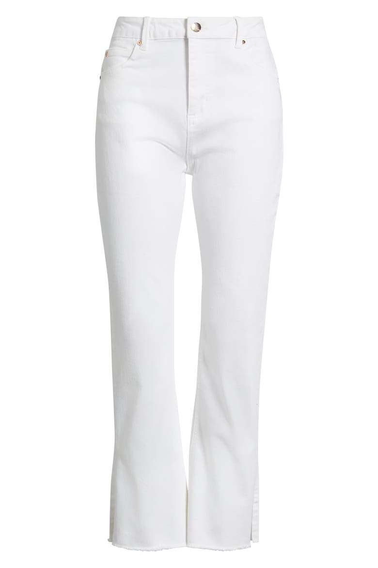 Raw Hem Flare Leg Jeans, Alternate, color, WHITE