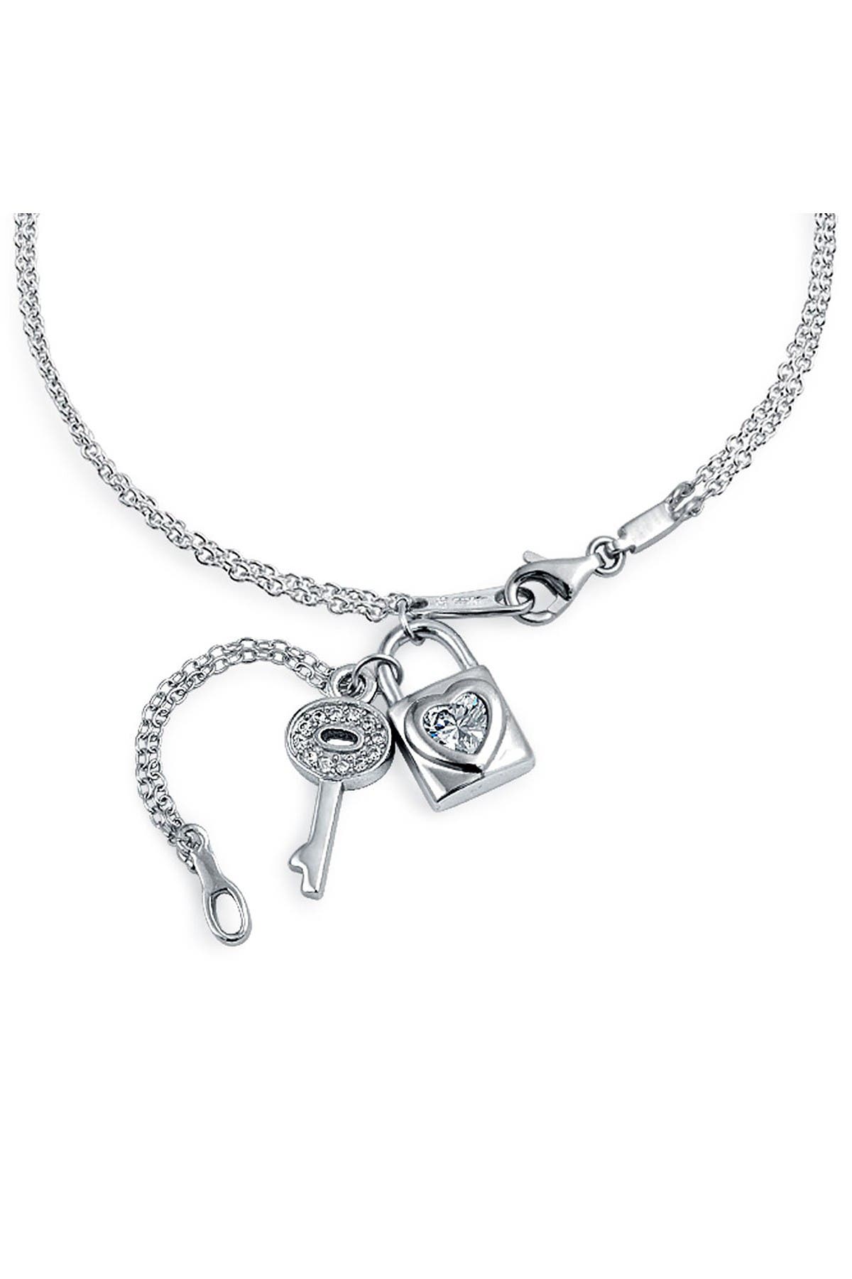 Sterling Silver Lock It Up CZ Anklet (Women) | Nordstromrack