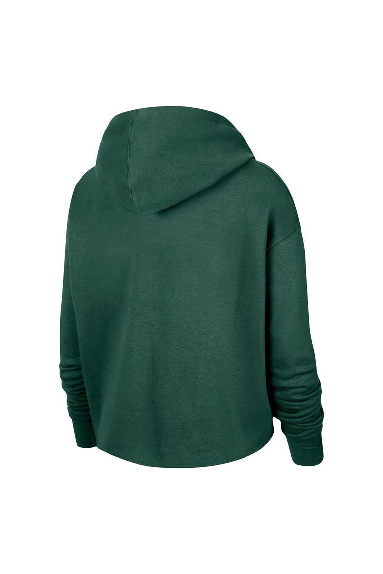 Women's Nike Hunter Green WNBA Logowoman Team 13 Cropped Pullover Hoodie, Alternate, color, Hunter Green