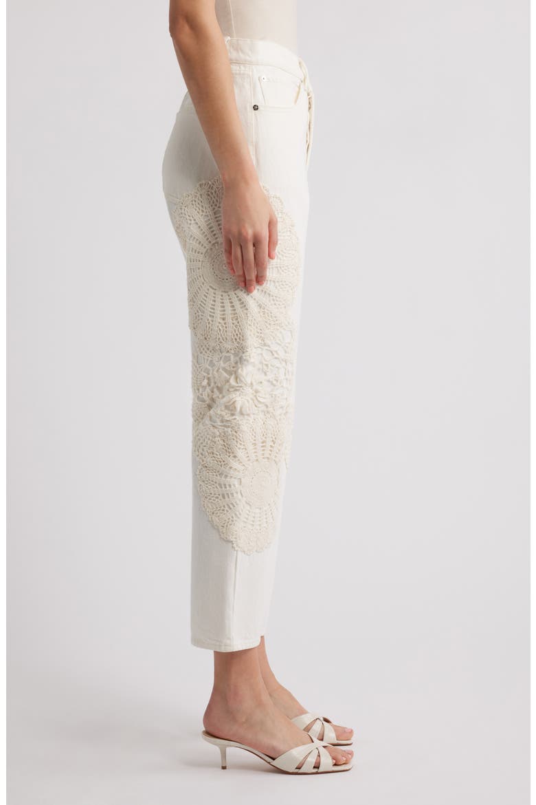 The Vertical Crochet High Waist Crop Relaxed Straight Leg Jeans, Alternate, color, AU NATURAL CLEAN