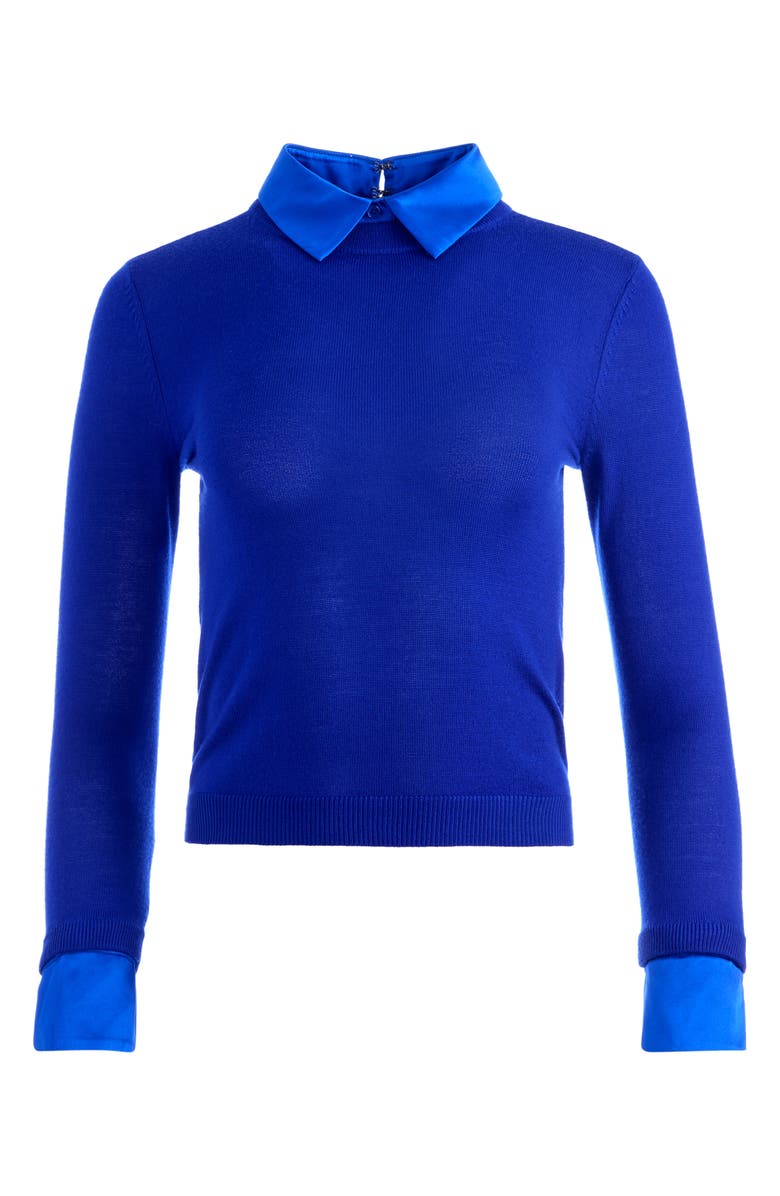 Alice + Olivia Porla Collared Stretch Wool Sweater, Alternate, color, 