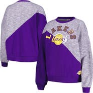G-III 4HER BY CARL BANKS Women's G-III 4Her by Carl Banks Purple Los Angeles Lakers Benches Split Pullover Sweatshirt