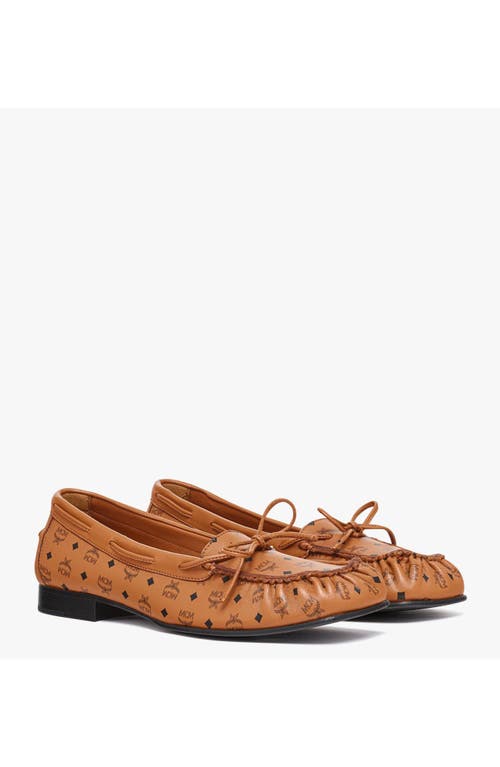 Mcm Monogram Moccasin In Cognac