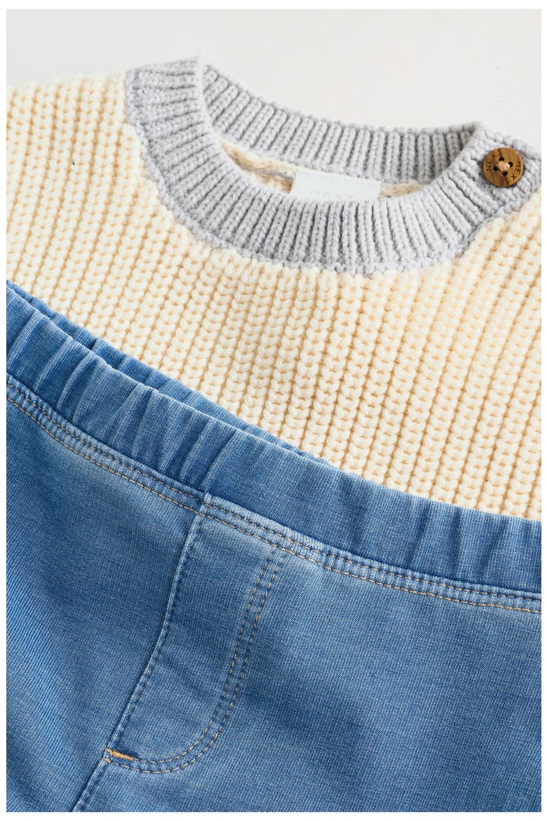 Colorblock Sweater & Leggings Set, Alternate, color, BLUE