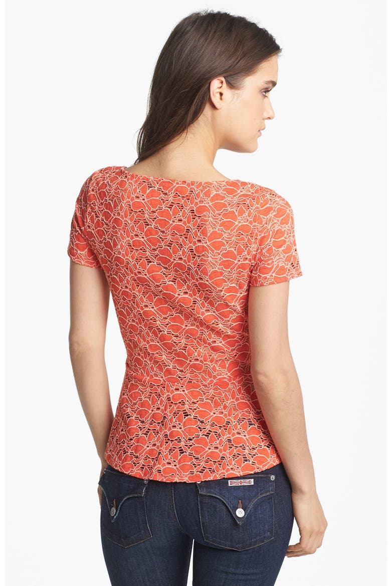 Lace Peplum Top, Alternate, color, TROPIC