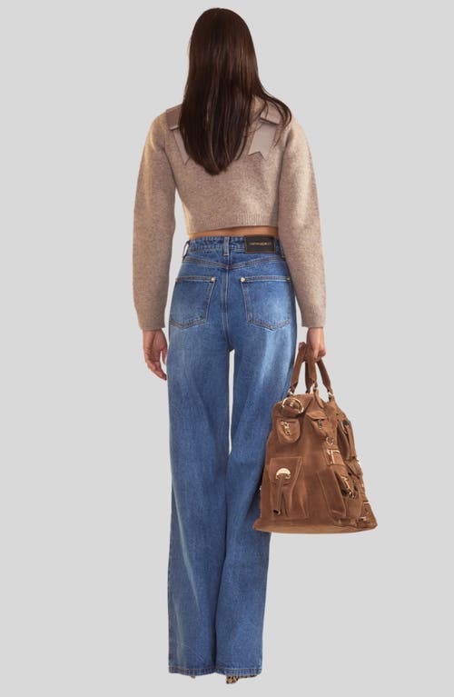 Cynthia Rowley Ivy Cropped Wool Cardigan In Camel