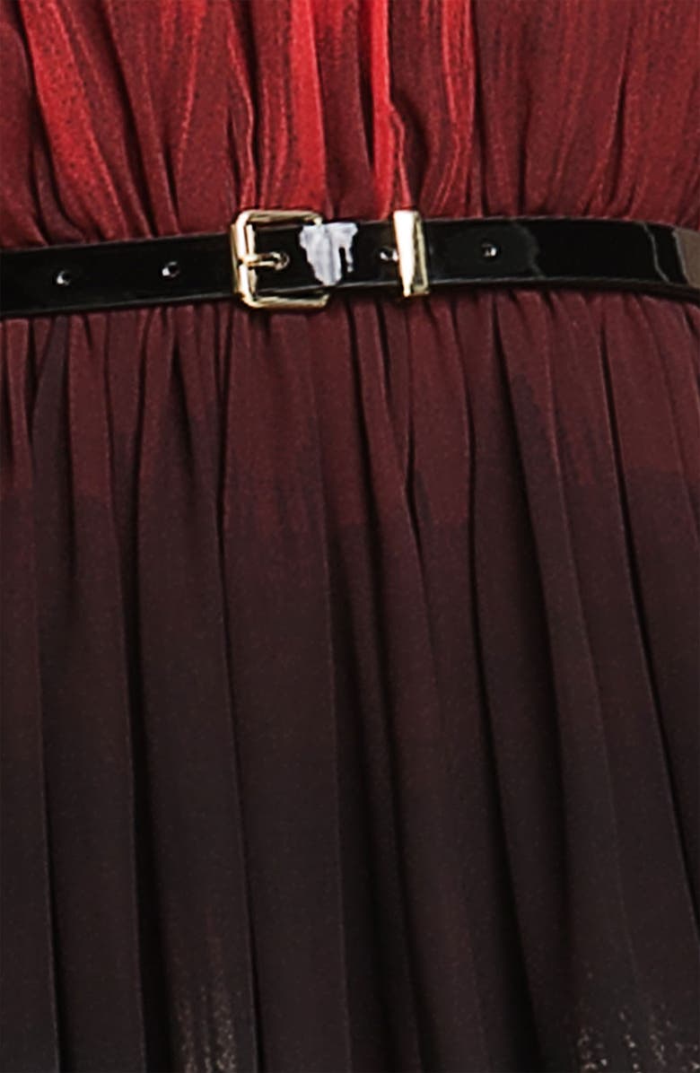 Calvin Klein Gradient Print Belted Chiffon Dress, Alternate, color, 