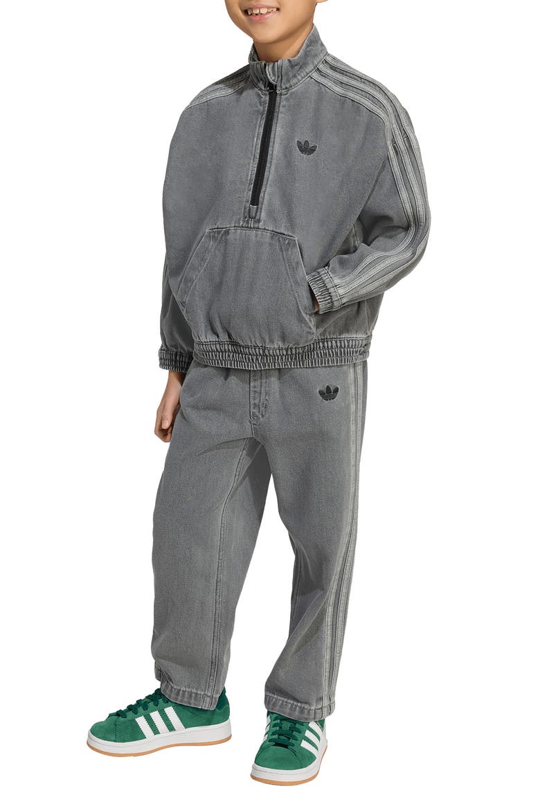 Kids' Denim Half Zip Sweatshirt & Sweatpants Set, Main, color, LIGHT DENIM
