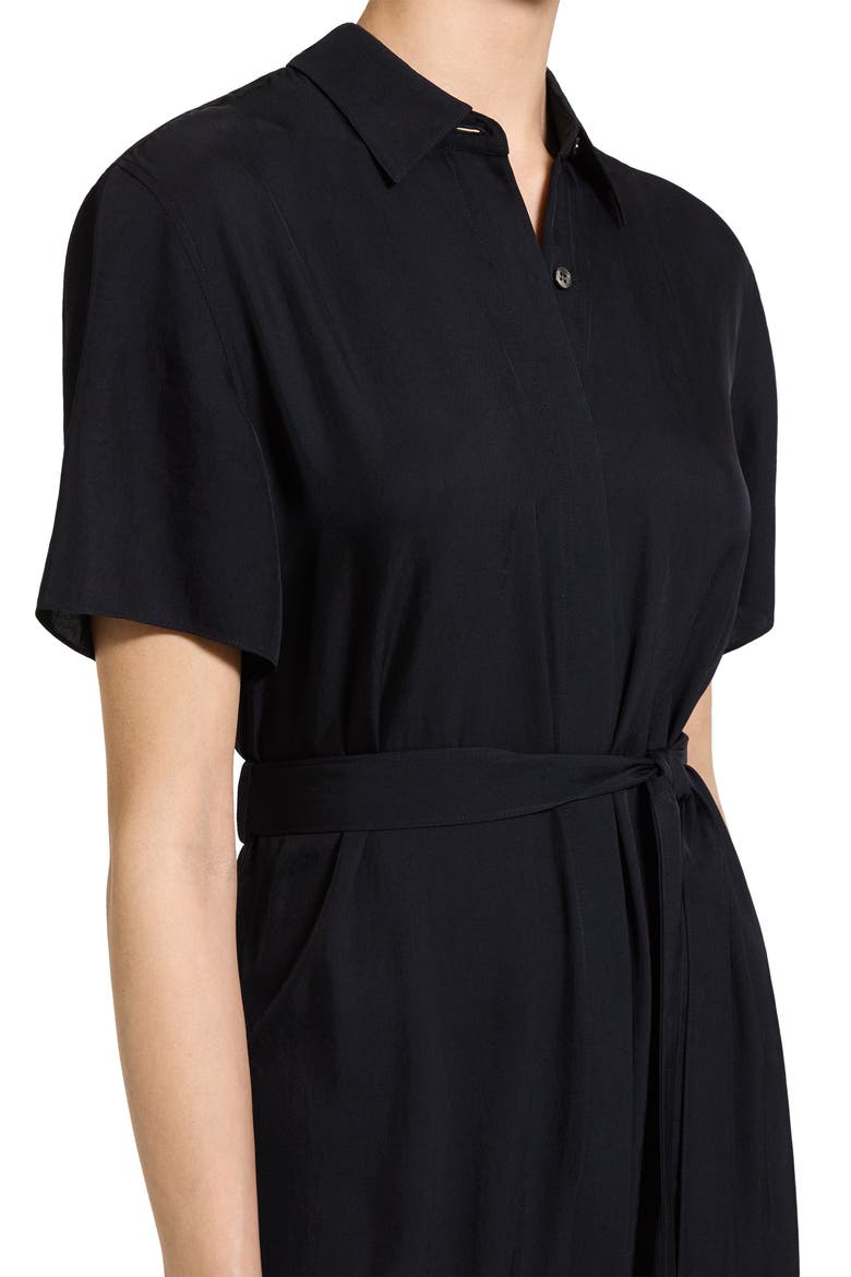 Belted A-Line Shirtdress, Alternate, color, BLACK - 001