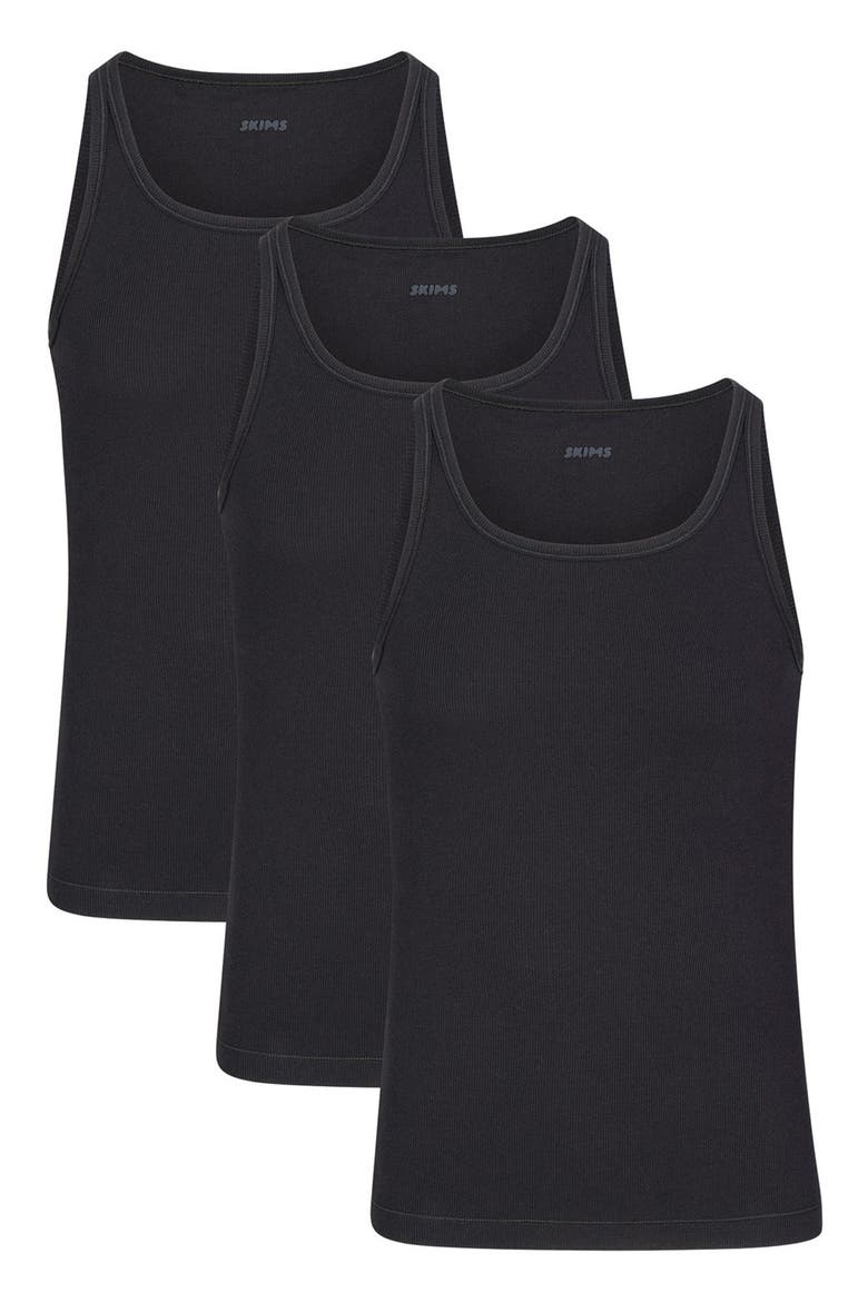 Cotton Rib Tanks 3-Pack, Alternate, color, ONYX