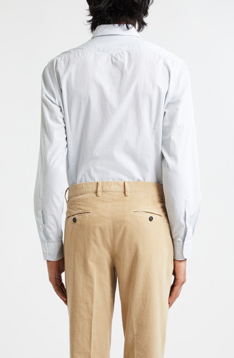 Massimo Alba Genova Stripe Button-Up Shirt, Alternate, color, Bianco