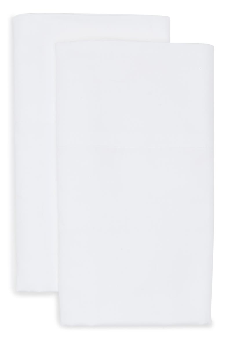 Set of 2 460 Thread Count Cotton Sateen Pillowcases, Main, color, WHITE