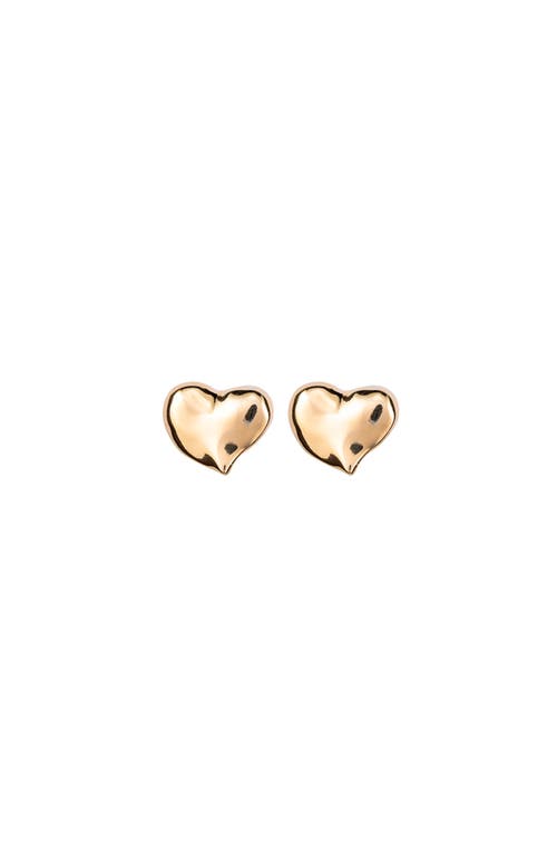 Unode50 18k Gold-plated Medium Sized Heart Shaped Earrings In Gold