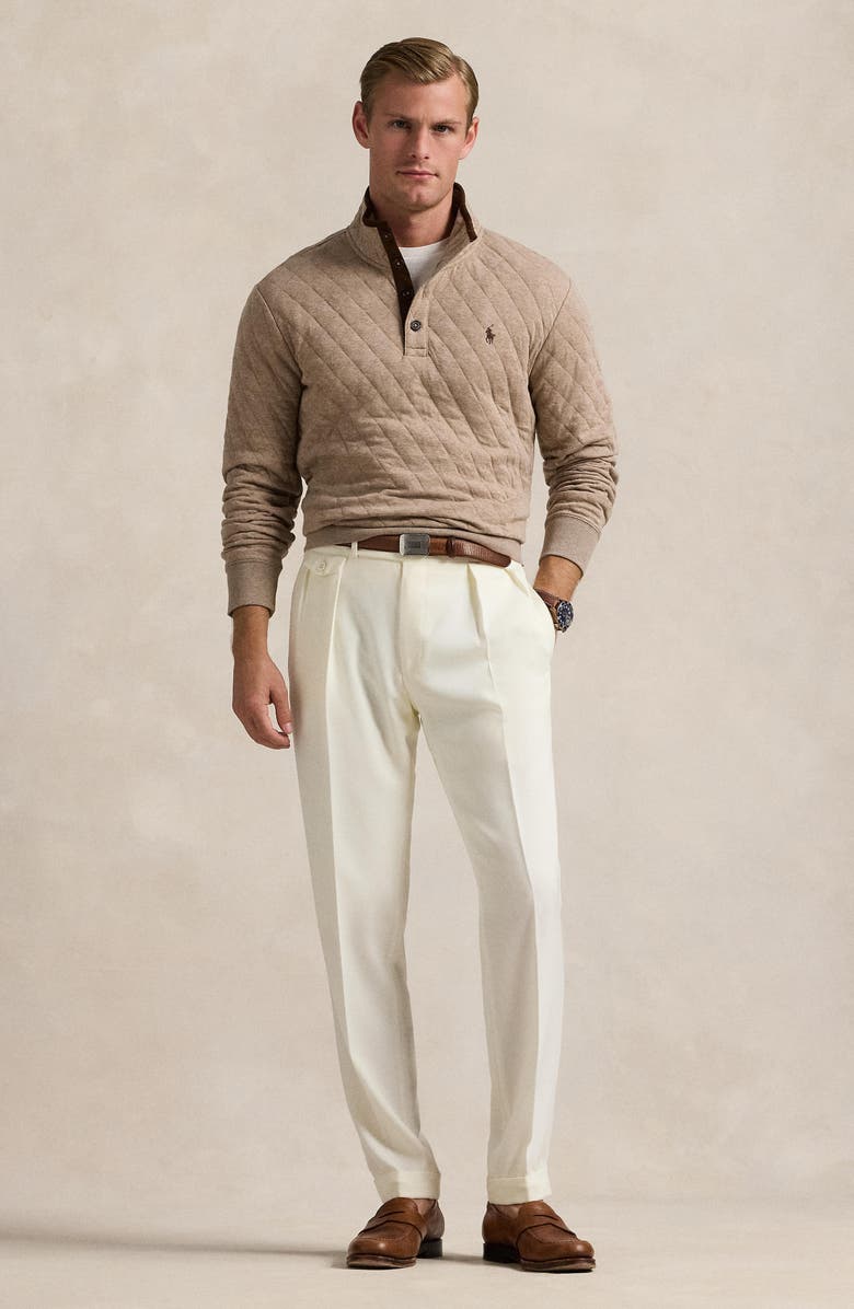 Polo Ralph Lauren Quilted Double Knit Half Button Pullover, Alternate, color, 