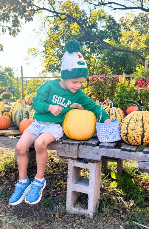 Bits & Bows Golf Flag Knit Hat/mittens Bundle In Green