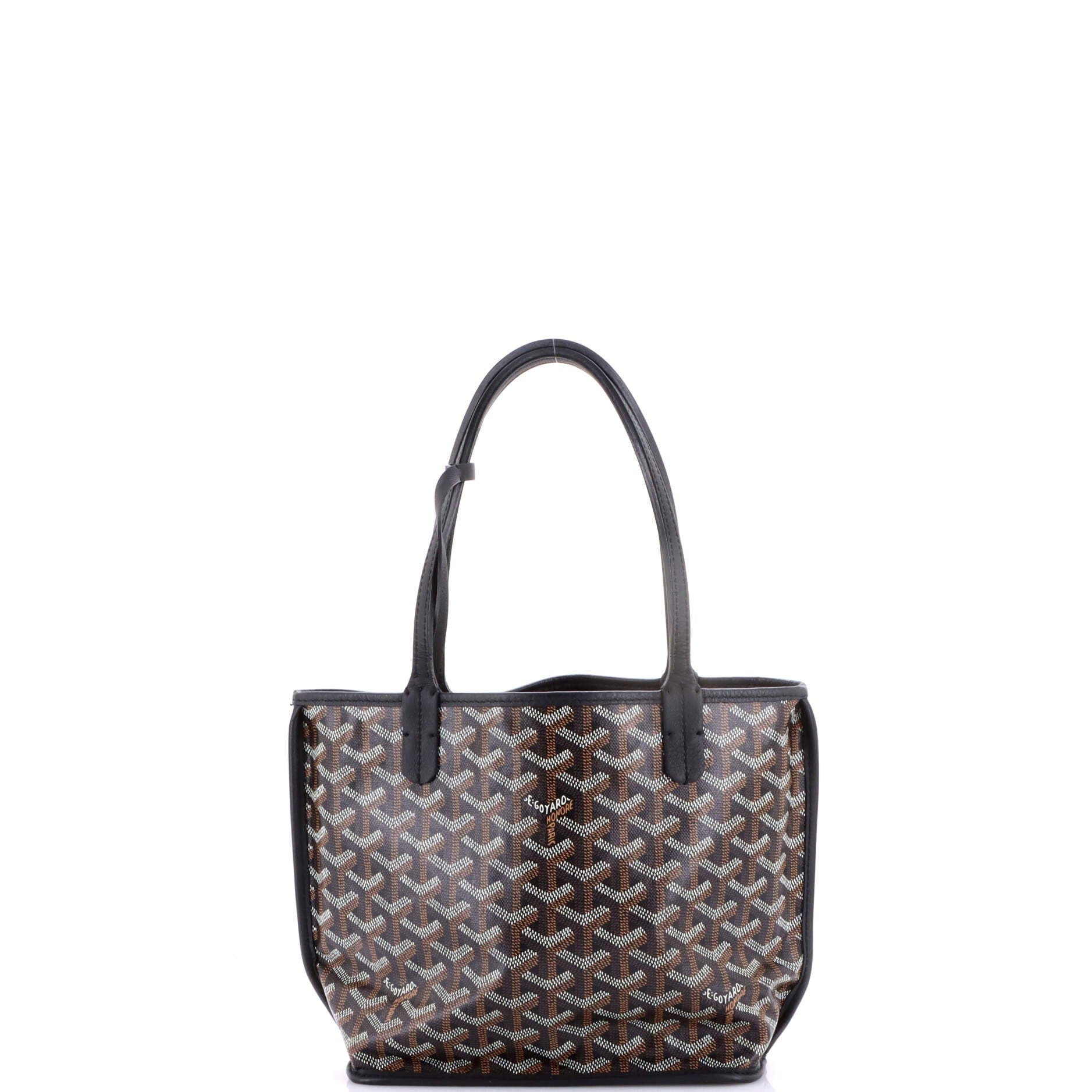 Pre-Owned Goyard Anjou Reversible Tote Coated Canvas Mini, Alternate, color, Black