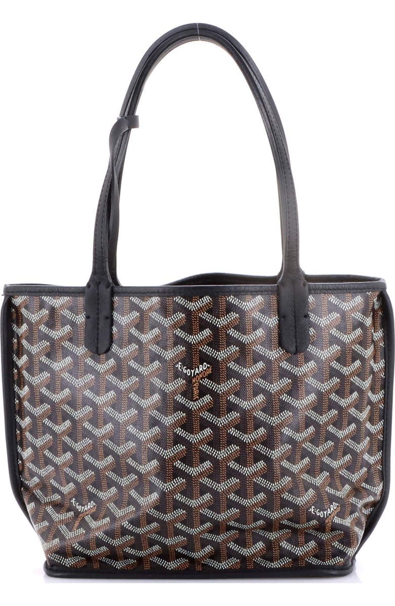 Pre-Owned Goyard Anjou Reversible Tote Coated Canvas Mini, Alternate, color, Black