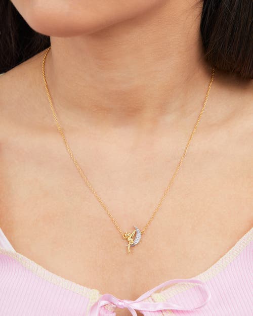 Disney Tinker Bell On The Moon Pendant Necklace, 18-inch In Gold