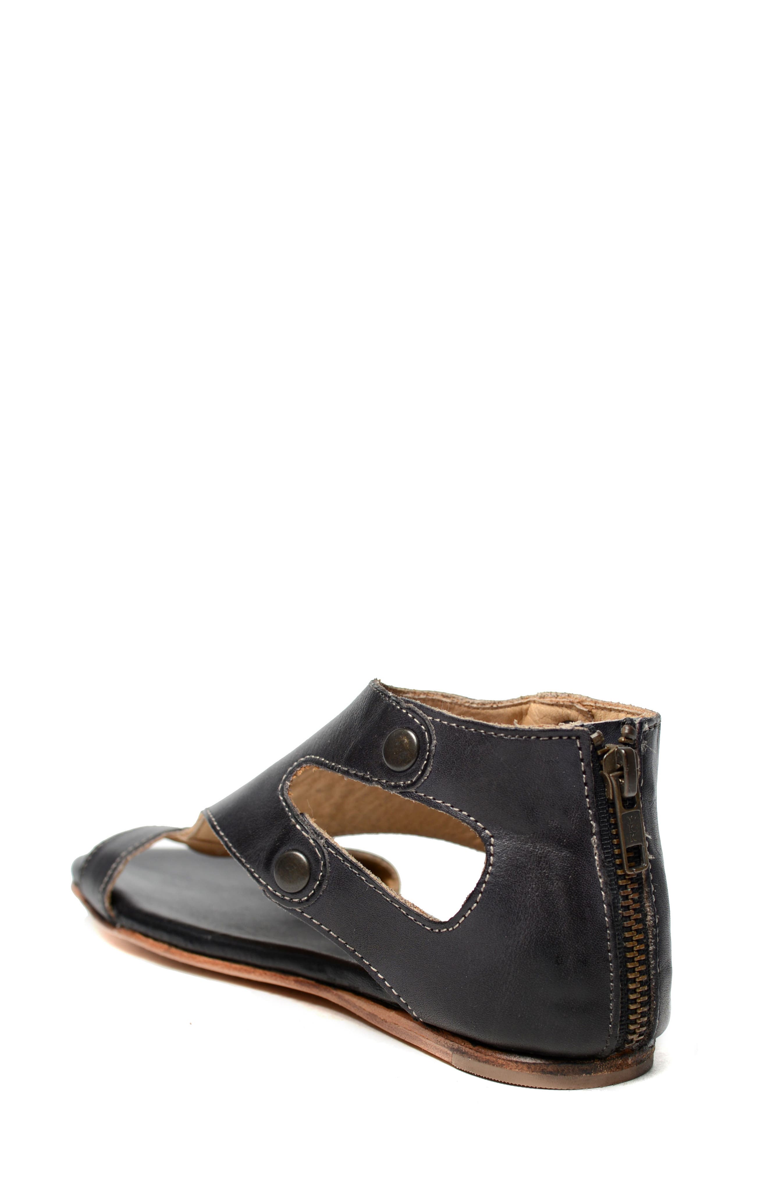 Soto Sandal, Alternate, color, BLACK RUSTIC LEATHER