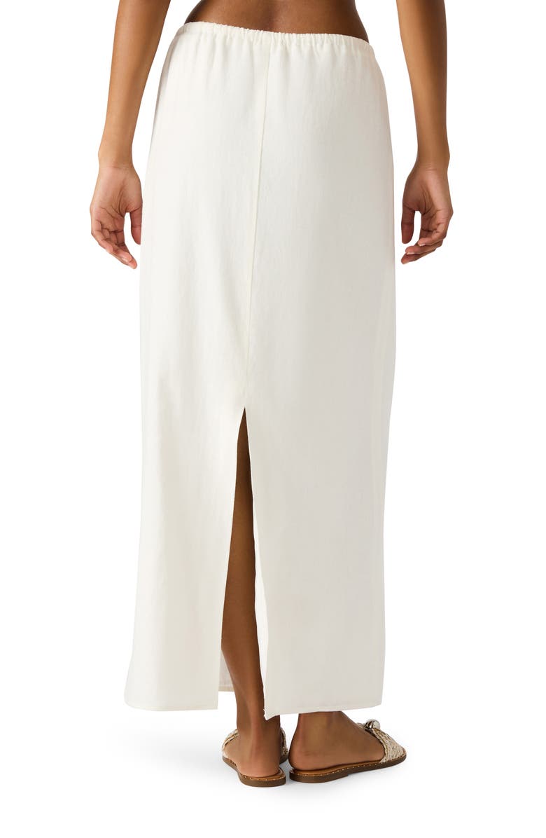 Steve Madden Cadi Linen Drawstring Waist Maxi Skirt, Alternate, color, Coconut Milk