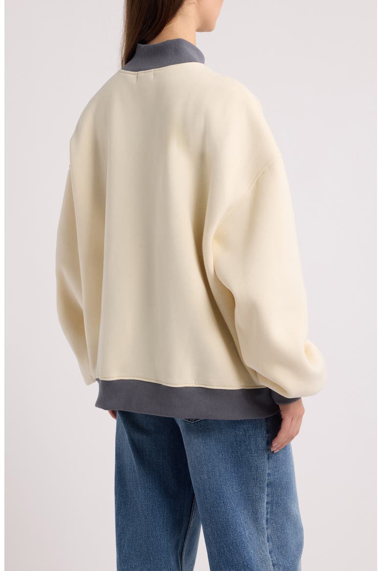 Puff Series Logo Mock Neck Sweatshirt, Alternate, color, CREAM
