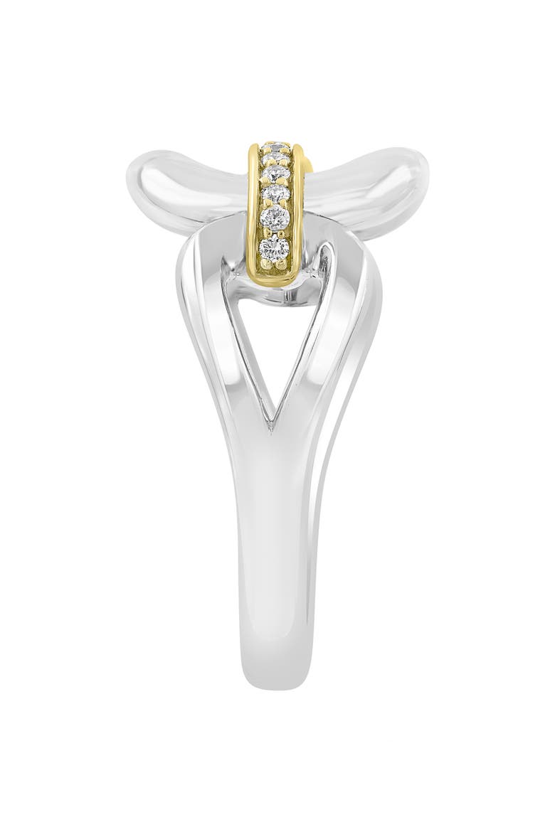 Two-Tone Diamond Link Band Ring, Alternate, color, WHITE
