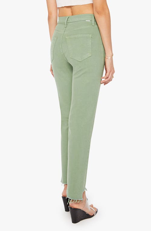 Mother Rider High Waist Step Hem Ankle Straight Leg Jeans In Green