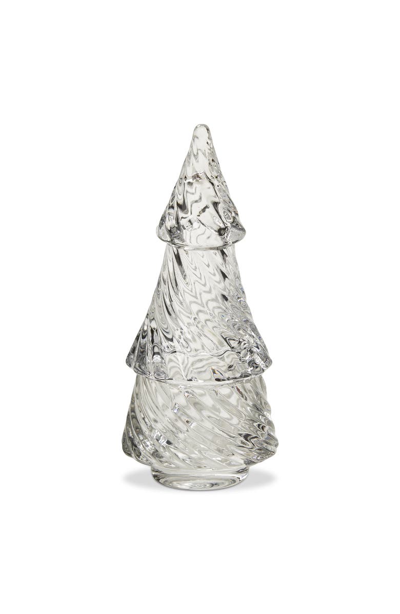 tag Clear Glass Twist Tree Tealight Holder Elegant Candle Holder, Main, color, Clear