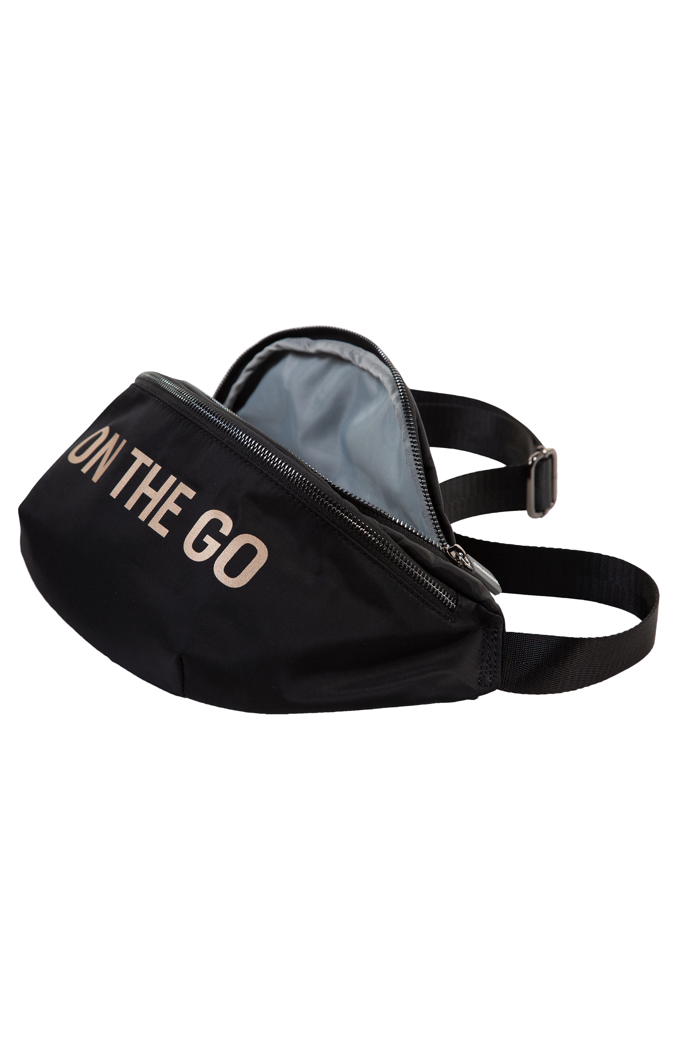 CHILDHOME On The Go Water Repellent Belt Bag, Alternate, color, Black/Gold