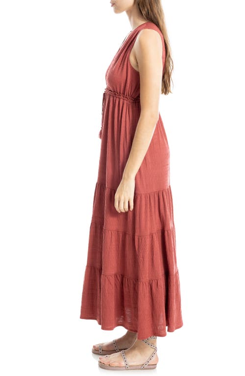 Max Studio Tassel Tie Maxi Dress In Red