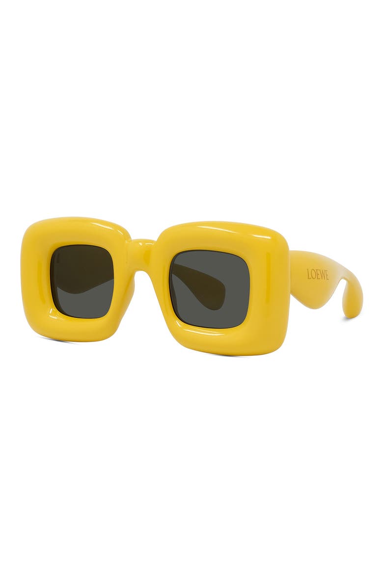 Injected 41mm Square Sunglasses, Alternate, color, SHINY YELLOW / SMOKE