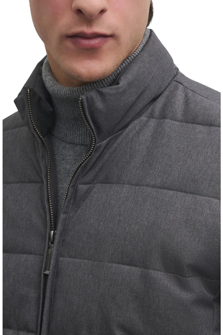 Quilted Stand Collar Jacket, Alternate, color, GRAY MELANGE