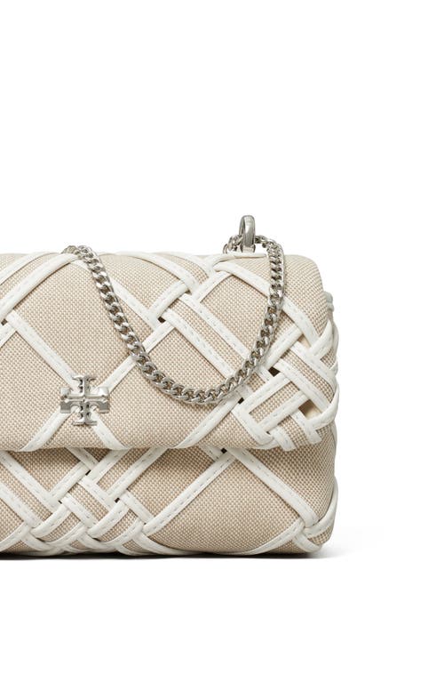 Tory Burch Mini Kira Woven Canvas Convertible Crossbody Bag In Neutral