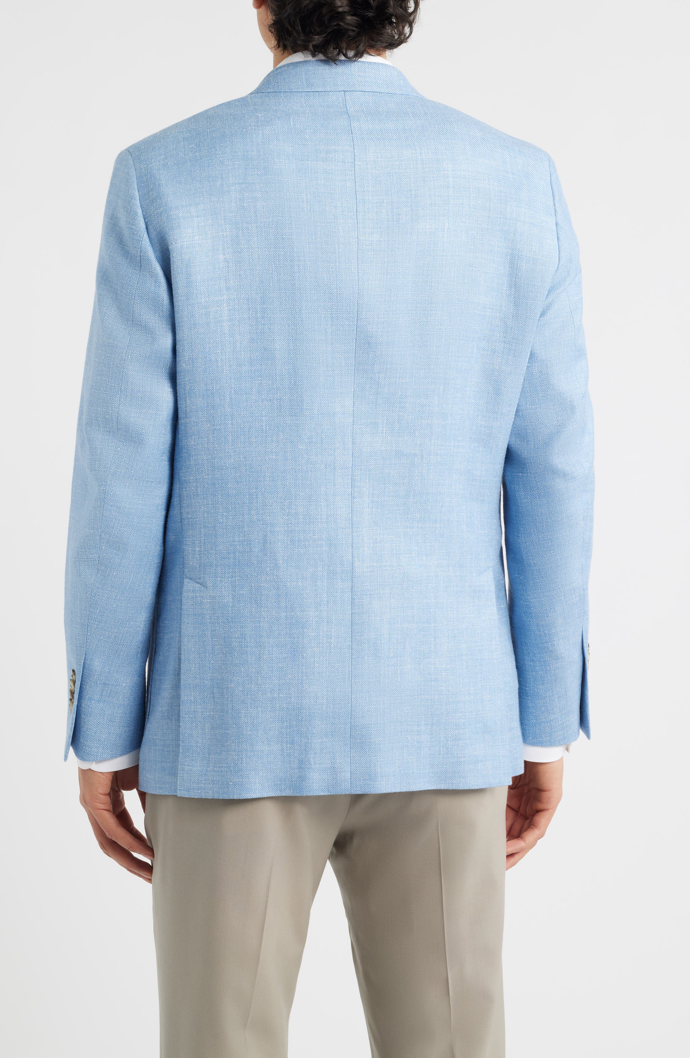 Hyperlight Soft Light Blue Melange Silk & Linen Blend Sport Coat - image 2