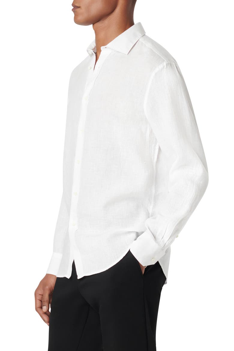 Axel Linen Button-Up Shirt, Alternate, color, WHITE
