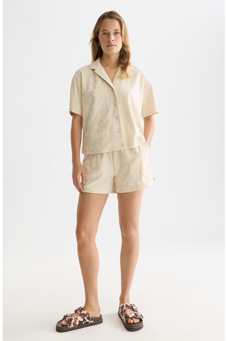Terry Cloth Camp Shirt, Alternate, color, FOG
