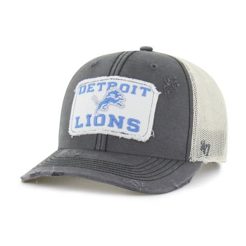 Men's '47 Charcoal Detroit Lions Egremont Well-Worn Adjustable Trucker Hat