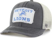 '47 Men's '47 Charcoal Detroit Lions Egremont Well-Worn Adjustable Trucker Hat