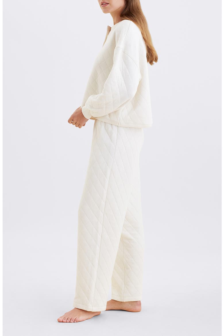 Quilted Cotton Pajamas, Alternate, color, ECRU