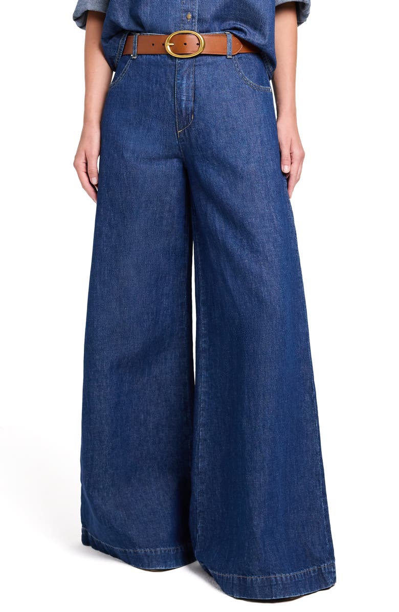 TWP Dillon Mid Rise Wide Leg Jeans, Main, color, Dark Stone