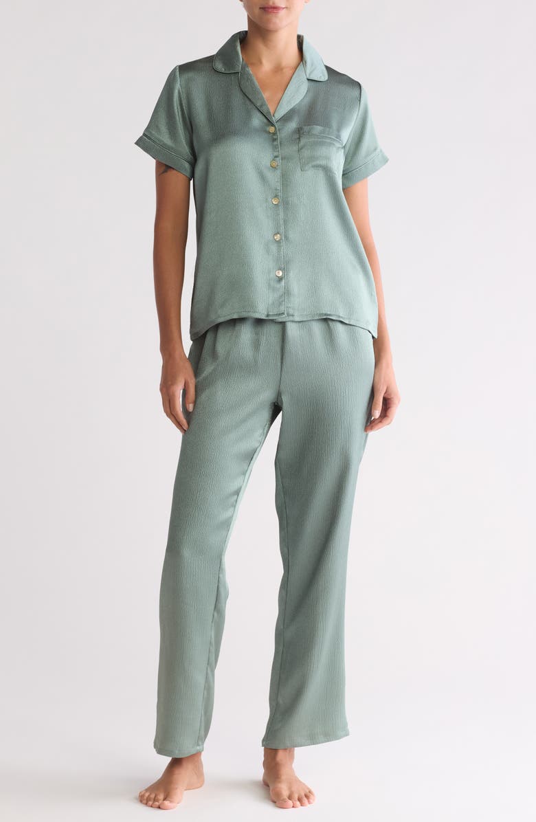Nicole Miller Hammered Satin Pajamas, Main, color,