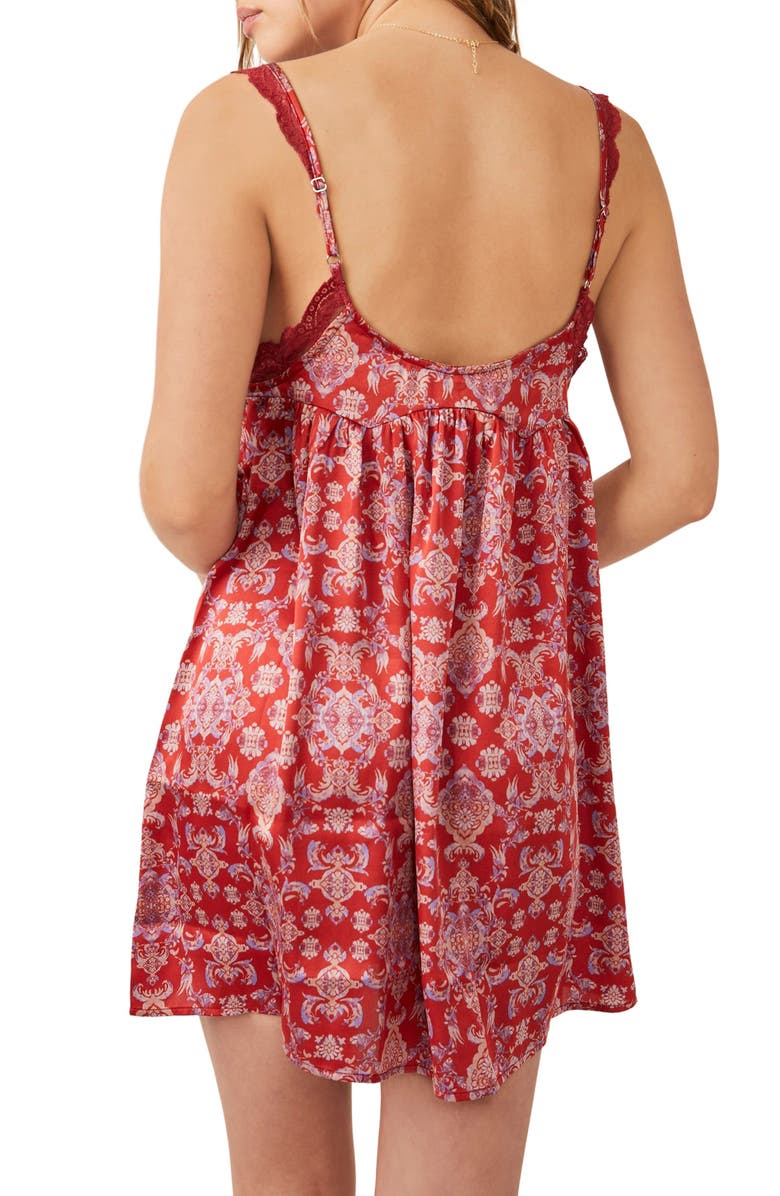 Free People Misty Mornings Nightgown, Alternate, color, Red Combo