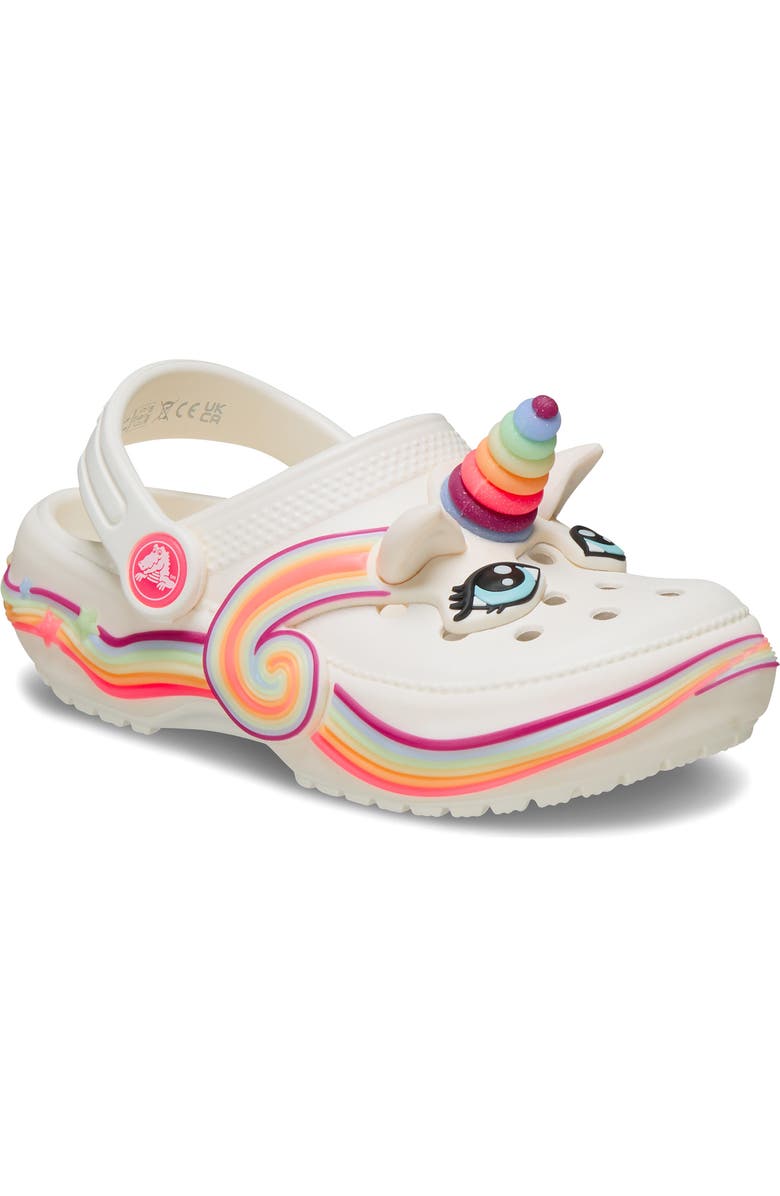 CROCS Kids' Classic Iam Unicorn Lights Clog, Main, color, Chalk