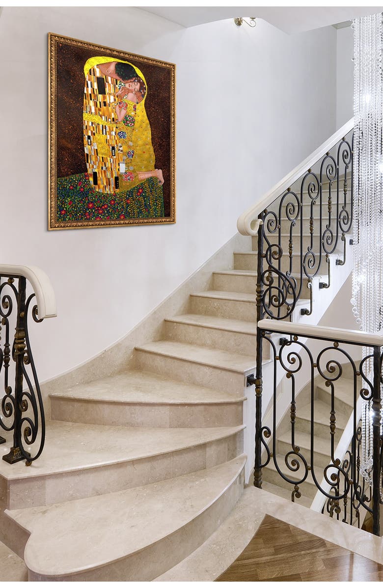 OVERSTOCK ART The Kiss (full view - Luxury Line) with Versailles Gold Frame, Alternate, color,