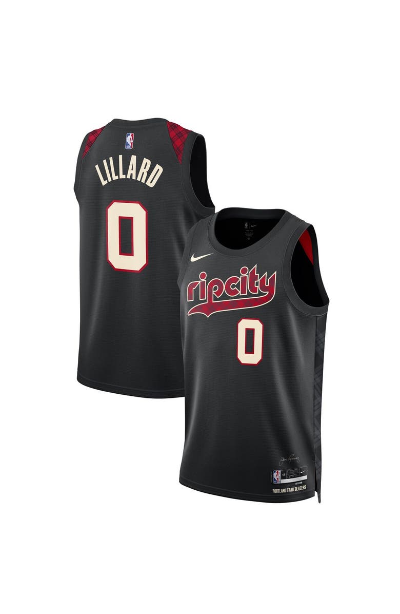 Nike Unisex Nike Damian Lillard Black Portland Trail Blazers 2023/24 Swingman Jersey - City Edition, Main, color, 